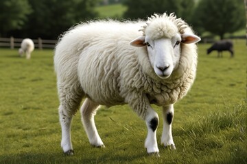 Obraz premium there is a sheep that is standing in the grass