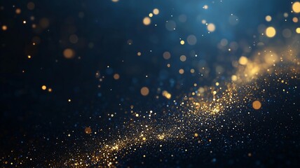 Golden Sparkles in a Dark Night Sky