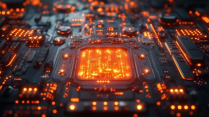 Obraz premium Advancements in Technological Microelectronics: A Glimpse into the Future of Smart Connectivity and Innovative Engineering