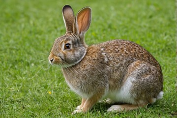 Obraz premium there is a rabbit that is sitting in the grass