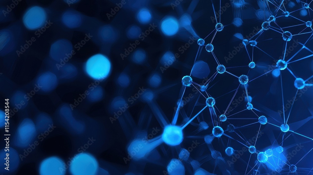 Poster molecular structure visualization digital space infographic abstract environment close-up view scien