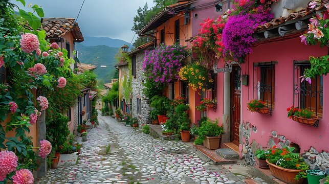 Fototapeta street in the town