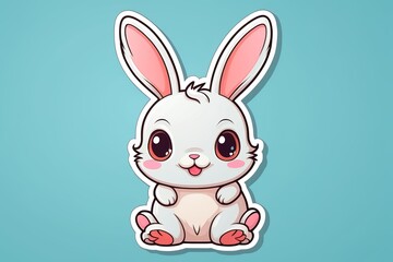 cartoon rabbit sitting on the ground with its eyes closed