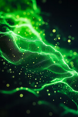 A close up of a green and black background with a black background