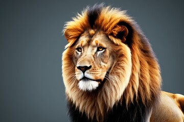 Naklejka premium there is a lion that is standing in the dark