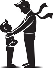 Happy Father's Day Silhouette Vector In White Background 