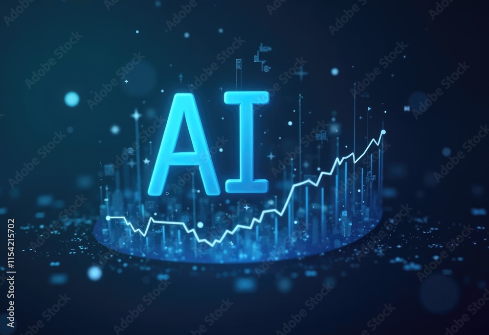 Poster ai growth chart signifying technological advancement
