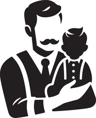 Happy Father's Day Icon Silhouette Vector In White Background 