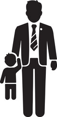 Happy Father's Day Icon Silhouette Vector In White Background 