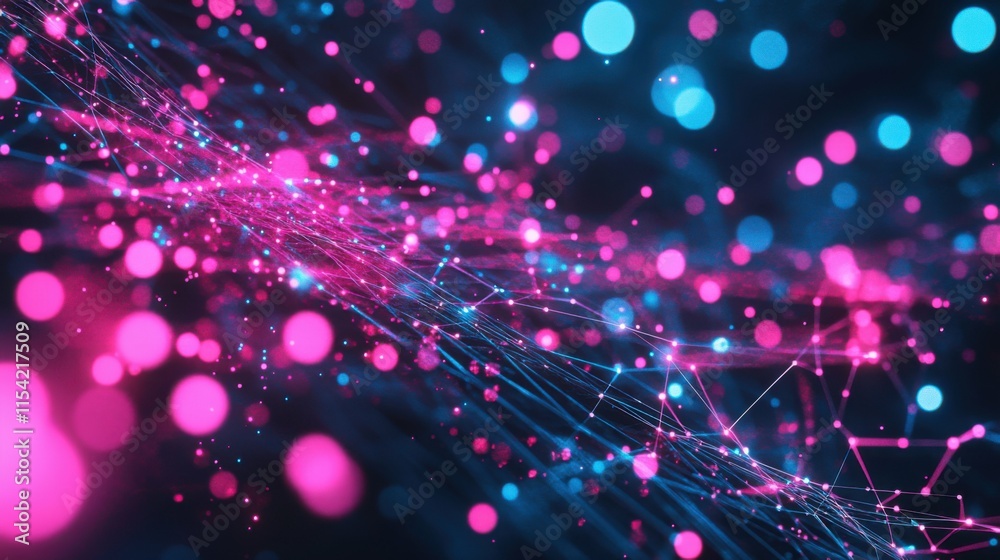 Poster abstract background dot and connect line for cyber technology futuristic and network connection conc