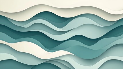 Abstract Wavy Patterns in Soft Blue and Cream Tones for Design