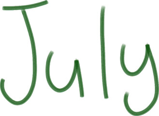 Months lettering hand drawn illustration clipart with isolated white background