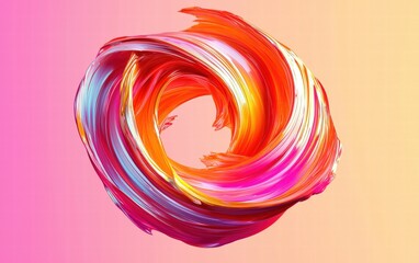 A swirl of liquid paint in motion, creating a mesmerizing pattern of bright and bold colors against a clear background