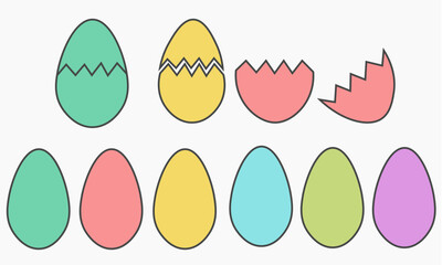 colorful Easter eggs., easter, egg, holiday, eggs, illustration