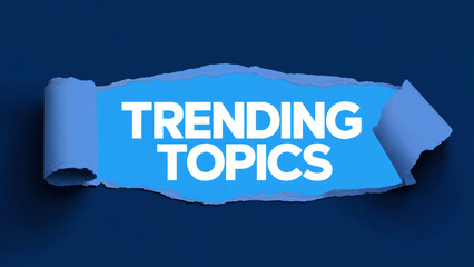 A banner for Trending Topics, with text on a light blue torn-paper background set against a solid blue. This banner is in the context of a larger online repository.