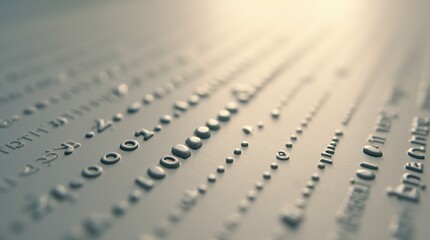 Close-Up of Tactile Braille Text in Soft Lighting