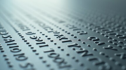Close-Up of Embossed Braille Text on a Textured Surface