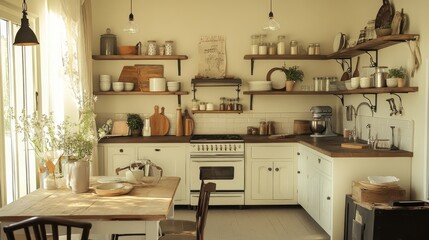 Modern Farmhouse Kitchen with Natural Light and Rustic Decor