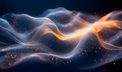 An artistic fusion of various waveforms and particle effects