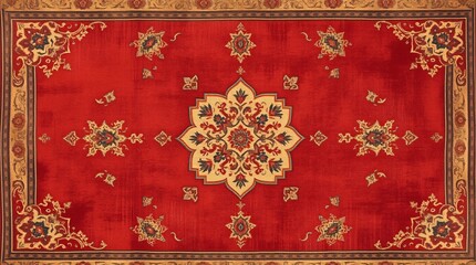 Intricate Persian Carpet Texture with Vibrant Colors and Detailed Patterns