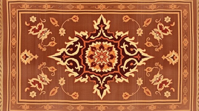 Intricate Persian Carpet Texture with Vibrant Colors and Detailed Patterns.