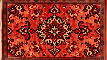 Intricate Persian Carpet Texture with Vibrant Colors and Detailed Patterns.