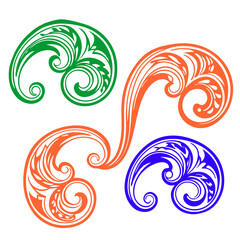 Fototapeta premium Spiral Wave Motifs High Quality Editable Mandala Vector Design and Illustration