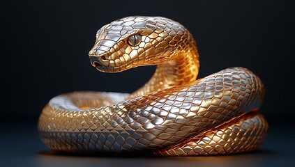 Fototapeta premium Close-Up of a Snake's Detailed Scales