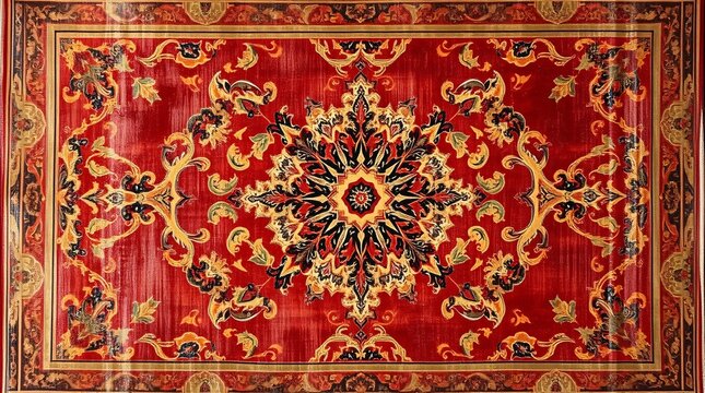 Intricate Persian Carpet Texture with Vibrant Colors and Detailed Patterns