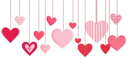 Colorful Hanging Hearts Decoration for Valentine's Day Celebration