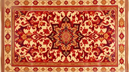 Intricate Persian Carpet Texture with Vibrant Colors and Detailed Patterns