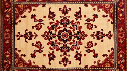 Intricate Persian Carpet Texture with Vibrant Colors and Detailed Patterns