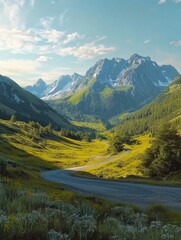 Obraz premium Mountain Road Valley