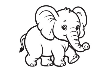 outline of an elephant walking to the left 