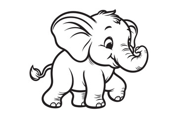 Obraz premium outline of an elephant walking to the left 