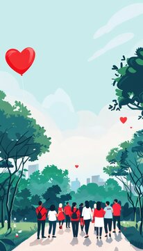 Heart Health Awareness Walkathon in Park: Community Volunteers Organize Event for Cause