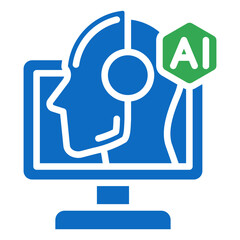AI Assistant vector contact us communication glyph icon