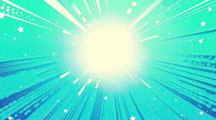 teal comic or anime manga effect with speed radial lines