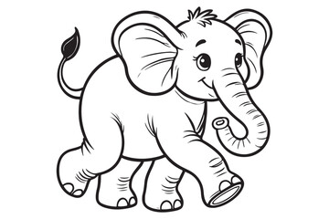 outline of an elephant walking to the left 