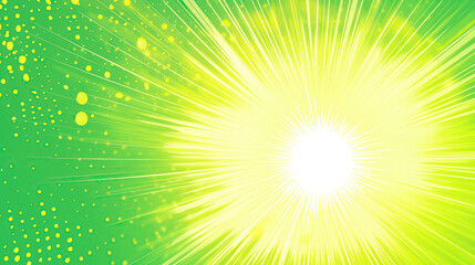 Obraz premium green comic or anime manga effect with speed radial lines