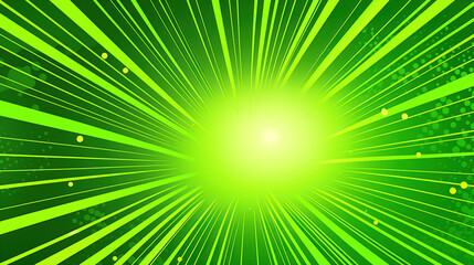 Fototapeta premium green comic or anime manga effect with speed radial lines
