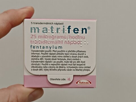 Prague,Czech Republic-October 9 2024: Matrifen by TAKEDA contains FENTANYL, a transdermal patch used to manage severe chronic pain, particularly in cancer patients.	
