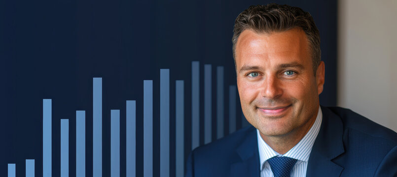 Professional Email Signature Design for Financial Planners with Bar Chart Background - Powered by Adobe