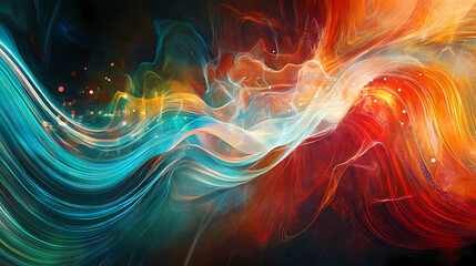 Obraz premium Energetic waveform that displays colorful and dynamic wave patterns showing the propagation of acoustic as well as electromagnetic waves. Oscillation. Illustration