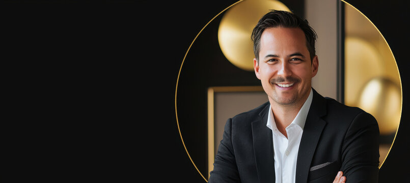 Elegant Email Signature Design for Luxury Real Estate Agent with Black and Gold Theme