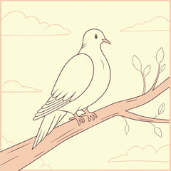 Fototapeta premium Dove Illustration on White Background