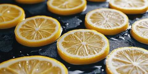 Sliced Lemons on Table