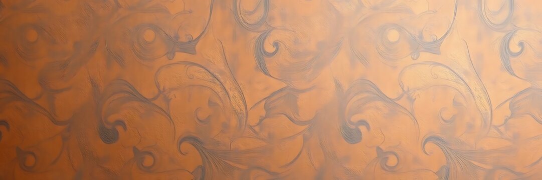 Antique cast bronze wallpaper pattern with patina finish and textured surface