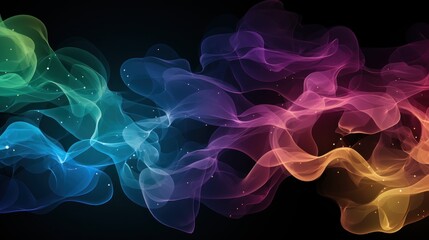 Fototapeta premium Abstract Colorful Smoke Waves: A Dreamy Digital Art Piece