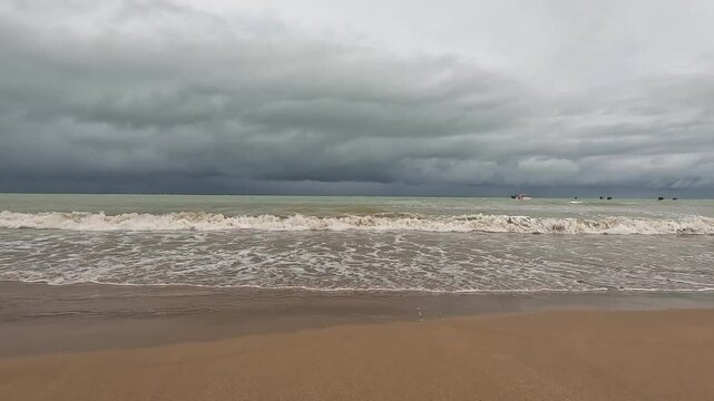 Stormy weather at the beach